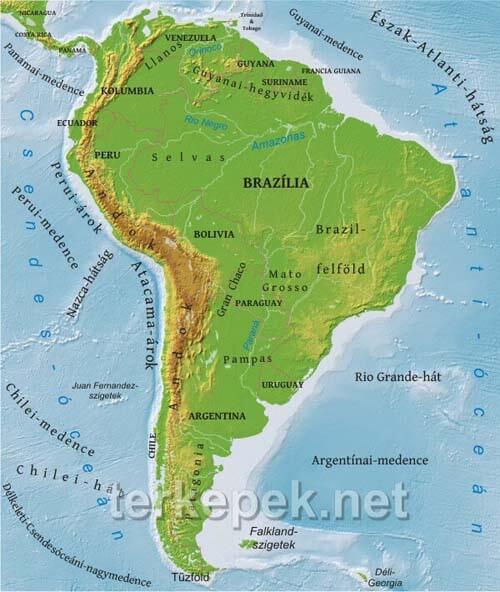 Dél-Amerika domborzata és vizei